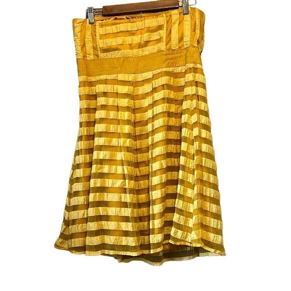 Yellow Striped Strapless Dress Cocktail Party Wedding Guest Occasion - Picture 5 of 5